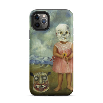 Girl with Death Mask - Frida Kahlo Iphone Case, 11 Pro Max / Matte, Black Iphone 12 Pro Max Macabre Painting Child