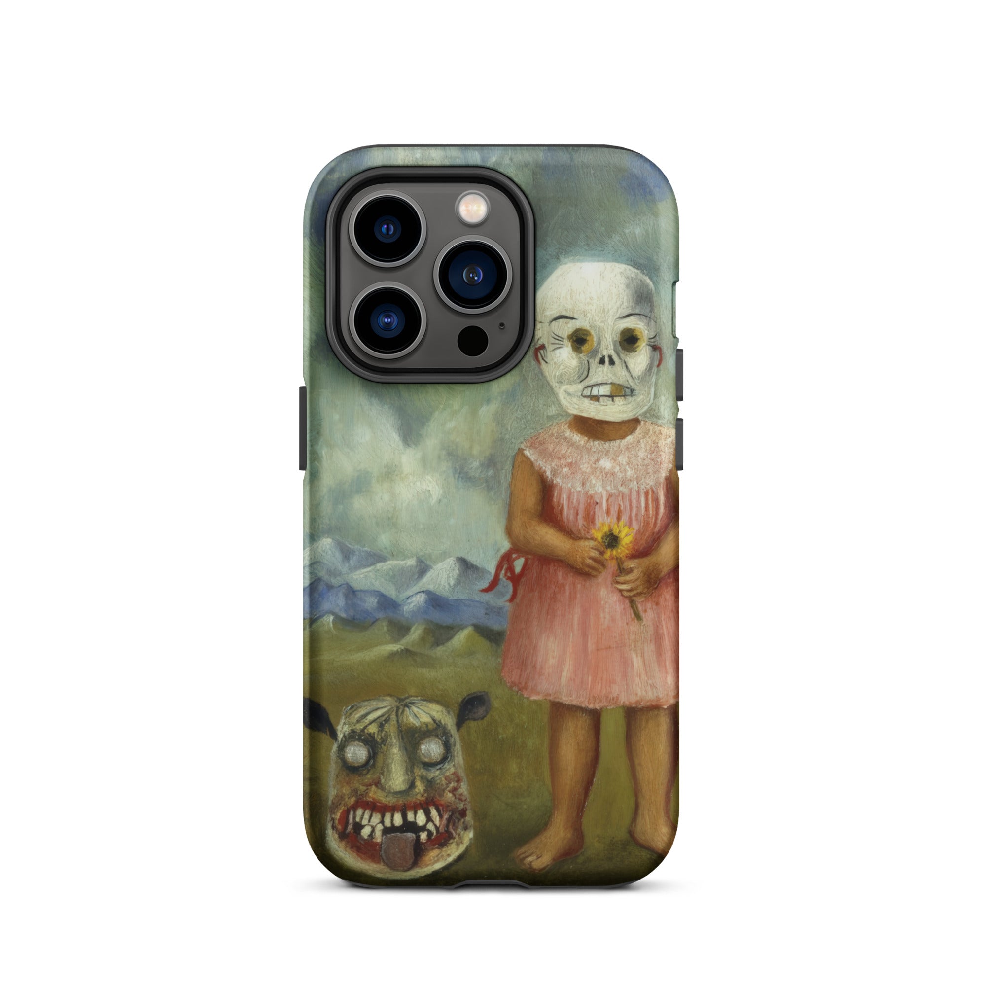 Girl with Death Mask - Frida Kahlo Iphone Case, 14 Pro / Matte, Iphone 15 Pro Max Protective Case Creepy Doll