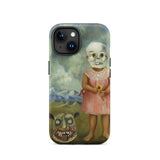 Girl with Death Mask - Frida Kahlo Iphone Case, 15 / Matte, Smartphone Surreal Painting Child Skull Mask Monstrous Head