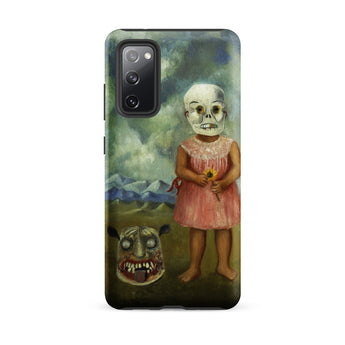 Girl with Death Mask - Frida Kahlo Samsung Case, Galaxy S20 Fe / Matte, Phone Case Creepy Surreal Painting Child Skull Mask