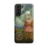 Girl with Death Mask - Frida Kahlo Samsung Case, Galaxy S21 Plus / Matte, Smartphone Case Macabre Painting Girl Skull Mask Flower