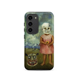 Girl with Death Mask - Frida Kahlo Samsung Case, Galaxy S23 / Matte, Smartphone Case Painting Child Skull Mask