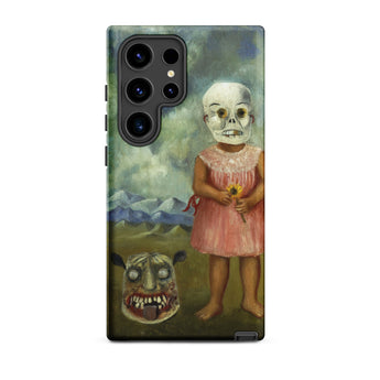 Girl with Death Mask - Frida Kahlo Samsung Case, Galaxy S24 Ultra / Matte, Smartphone Macabre Art Print Case