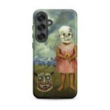 Girl with Death Mask - Frida Kahlo Samsung Case, Galaxy S25 Plus / Matte, Smartphone Case Creepy Painting Child Skull Mask