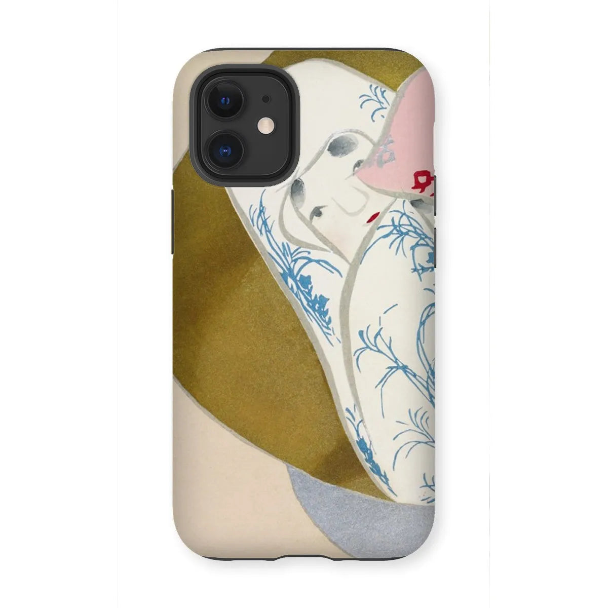 Girl In Fan - Japanese Rinpa Art Phone Case - Kamisaka Sekka - Iphone 12 Mini / Matte - Mobile Phone Cases - Aesthetic