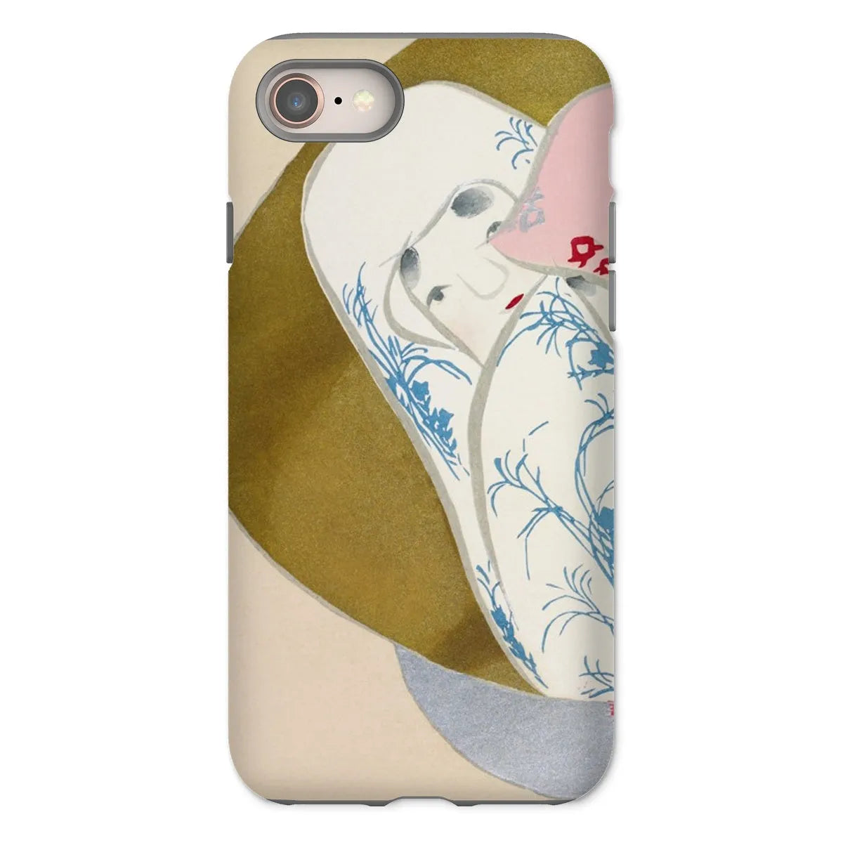 Girl In Fan - Japanese Rinpa Art Phone Case - Kamisaka Sekka - Iphone 8 / Matte - Mobile Phone Cases - Aesthetic Art