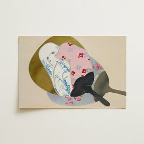 Girl in Fan - Kamisaka Sekka Meiji Rinpa Art Print / Canvas, 18x12’’ / 46x31cm / Unframed / no Border, Posters Prints & Visual Artwork,