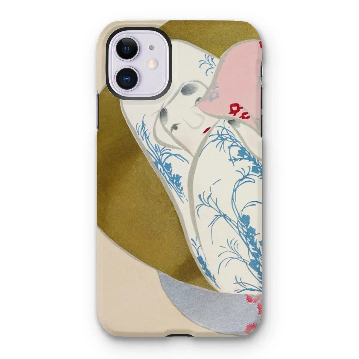 Girl in Fan - Kamisaka Sekka Rinpa Art Iphone Case, 11 / Matte, Iphone Case Artistic Design Floral Patterns Abstract Shapes