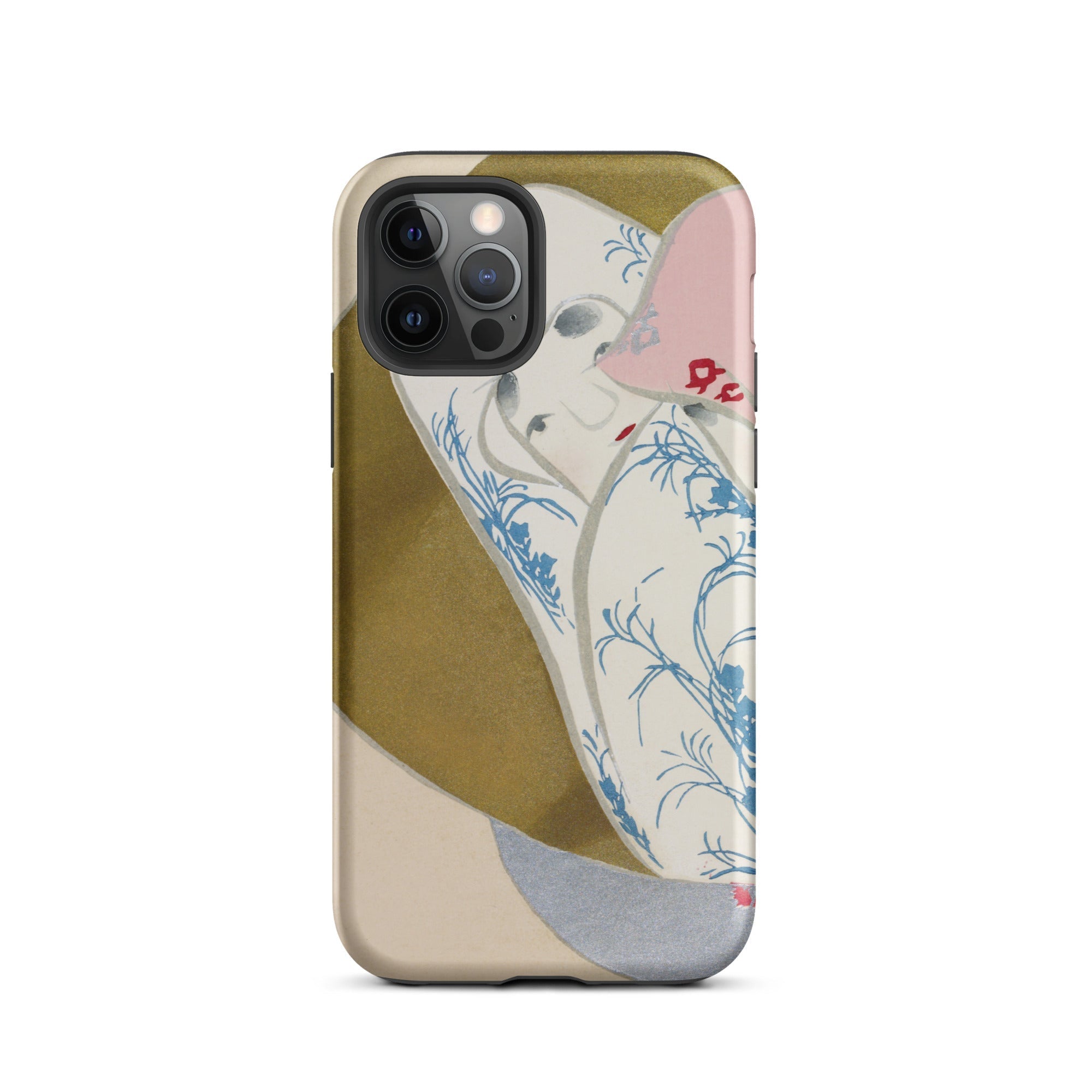 Girl in Fan Kamisaka Sekka Rinpa Art Iphone Case, 12 Pro / Matte, Smartphone Case Artistic Design