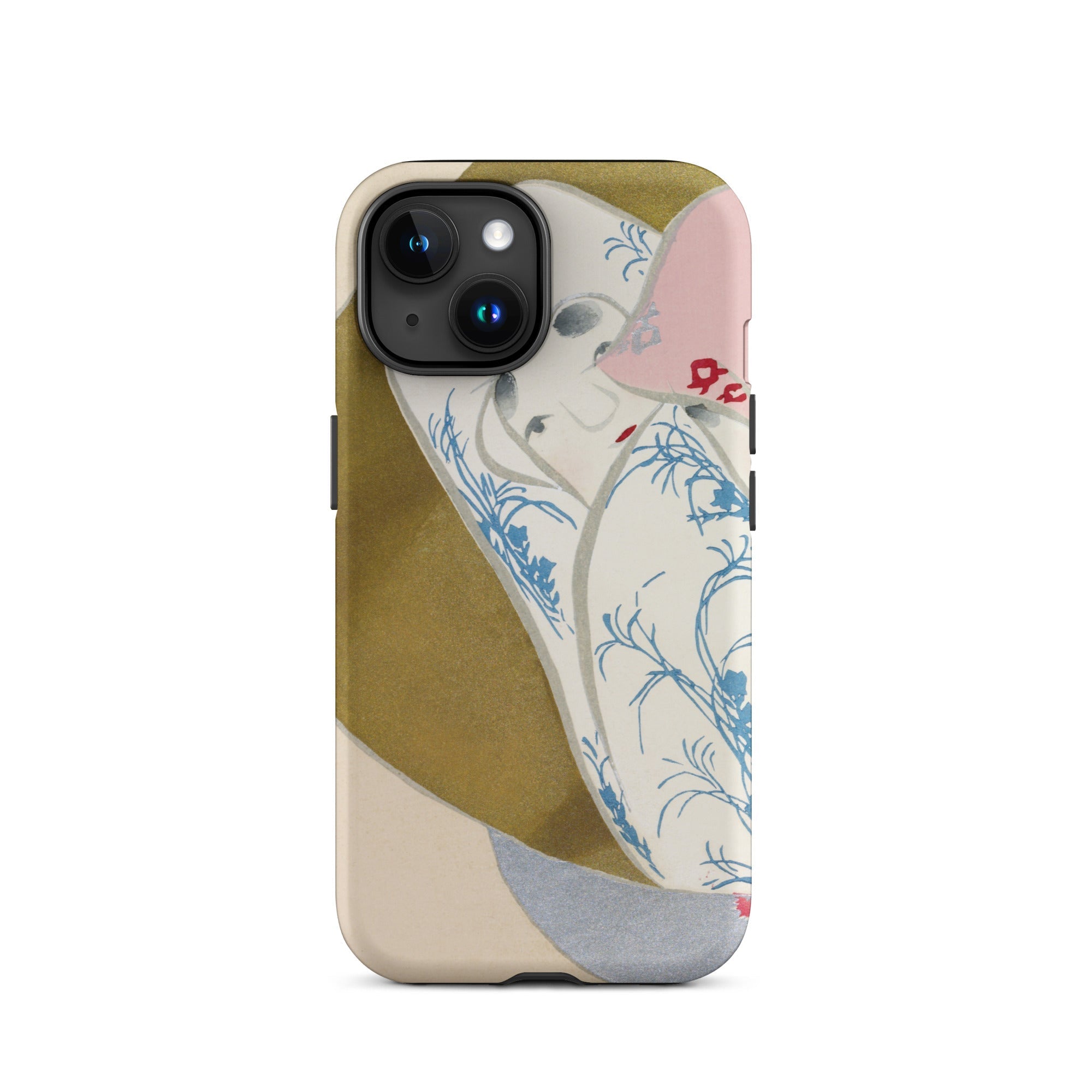 Girl in Fan Kamisaka Sekka Rinpa Art Iphone Case, 15 / Matte, Floral Patterned Phone Case