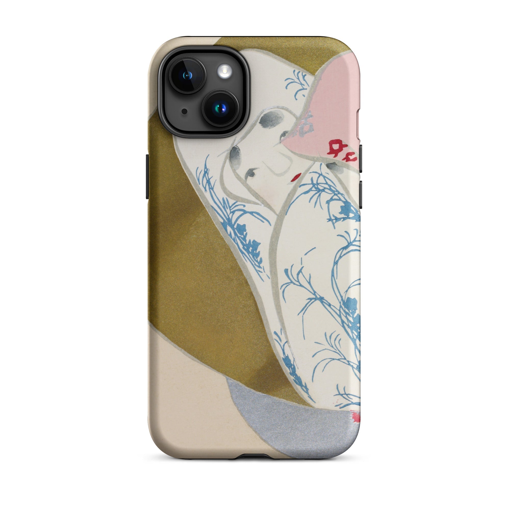 Girl in Fan Kamisaka Sekka Rinpa Art Iphone Case, 15 Plus / Matte, Artistic Iphone Case