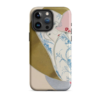 Girl in Fan - Kamisaka Sekka Rinpa Art Iphone Case, 15 Pro Max / Matte, Artistic Patterned Phone Case