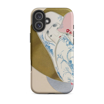 Girl in Fan - Kamisaka Sekka Rinpa Art Iphone Case, 16 Plus / Matte, Artistic Phone Case