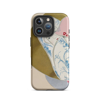 Girl in Fan - Kamisaka Sekka Rinpa Art Iphone Case, 16 Pro / Matte, Artistic Patterned Phone Case