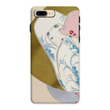 Girl in Fan - Kamisaka Sekka Rinpa Art Iphone Case, 8 Plus / Matte, Phone Case Artistic Design Elephant Blue Floral Patterns