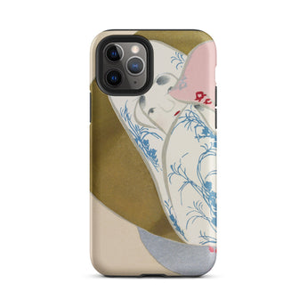 Girl in Fan - Kamisaka Sekka Rinpa Art Phone Case Iphone 11 Pro / Matte Printed Smartphone Case Kamisaka Sekka, Japanese Rinpa Art,