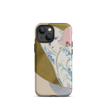 Girl in Fan - Kamisaka Sekka Rinpa Art Phone Case Iphone 13 Mini / Matte Artistic Phone Case Kamisaka Sekka, Japanese Rinpa Art, Exquisite