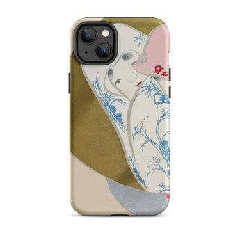 Girl in Fan - Kamisaka Sekka Rinpa Art Phone Case Iphone 14 Plus / Matte Artistic Iphone Case Kamisaka Sekka, Japanese Rinpa Art, Exquisite