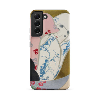 Girl in Fan - Kamisaka Sekka Rinpa Art Phone Case Samsung Galaxy S22 Plus / Matte Phone Case Delicate Stylized Illustration Woman