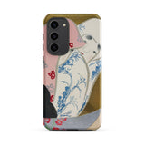Girl in Fan - Kamisaka Sekka Rinpa Art Phone Case Samsung Galaxy S23 Plus / Matte Phone Case Stylized Illustration Elegant Woman