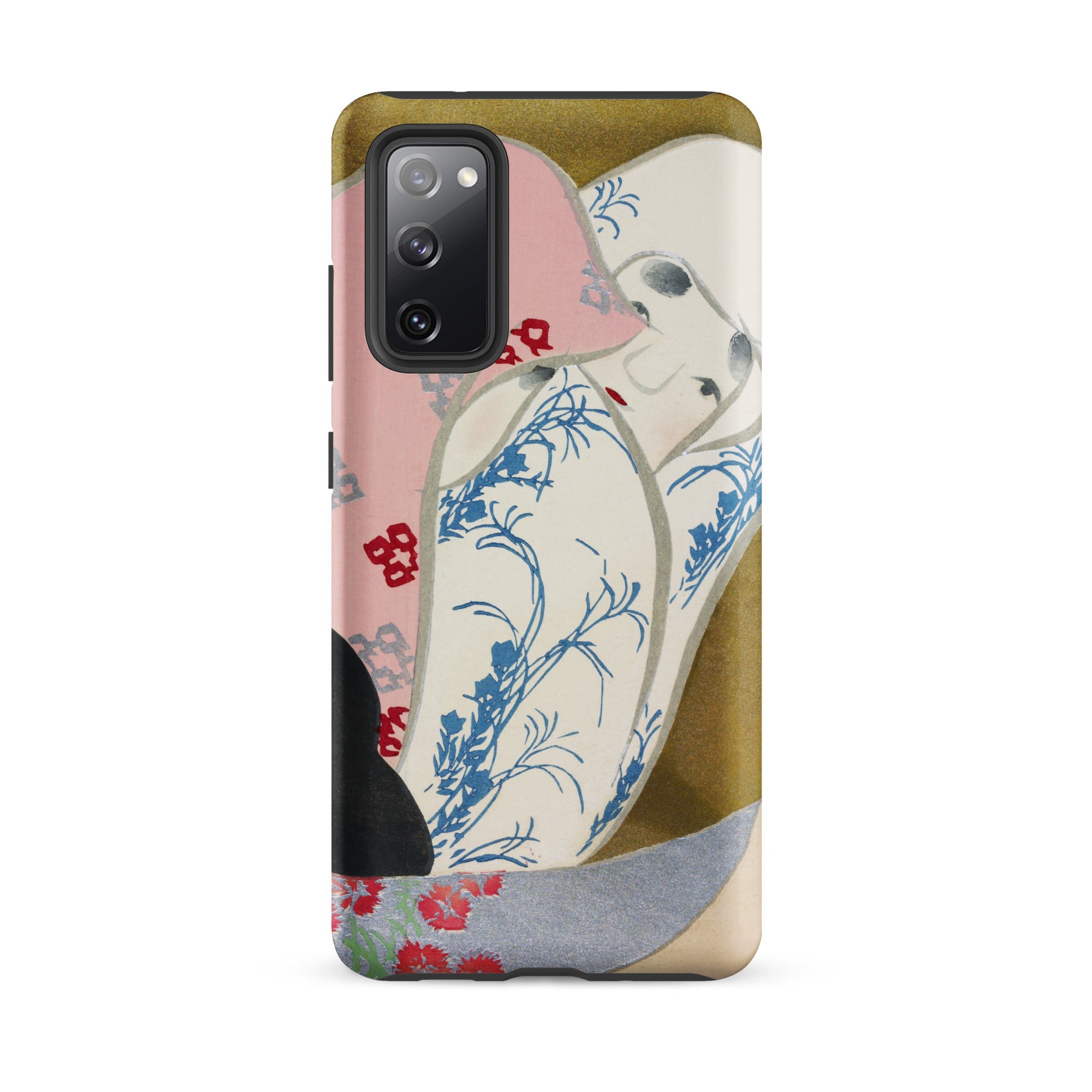 Girl in Fan Kamisaka Sekka Rinpa Art Samsung Case, Galaxy S20 Fe / Matte, Smartphone Case Artistic Design Woman Traditional Attire