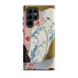 Girl in Fan - Kamisaka Sekka Rinpa Art Samsung Case, Galaxy S22 Ultra / Matte, Protective Smartphone Case Colorful Abstract Floral Design
