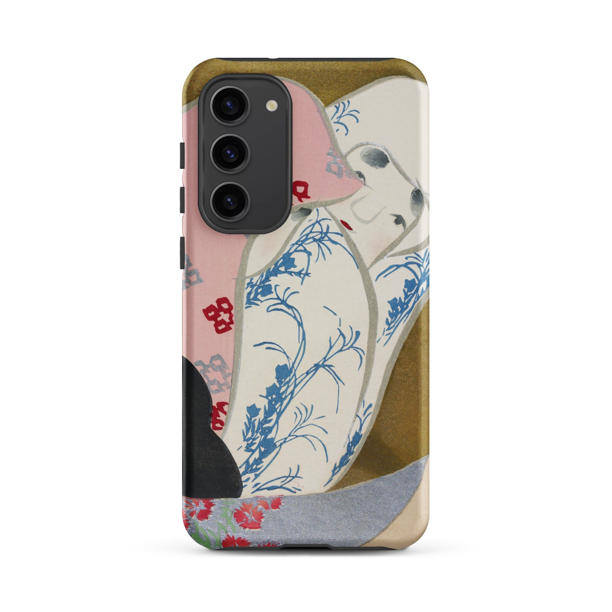 Girl in Fan Kamisaka Sekka Rinpa Art Samsung Case, Galaxy S23 Plus / Matte, Smartphone Case Printed Design Abstract Figure Traditional