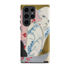 Girl in Fan Kamisaka Sekka Rinpa Art Samsung Case, Galaxy S23 Ultra / Matte, Smartphone Case Japanese Art Design