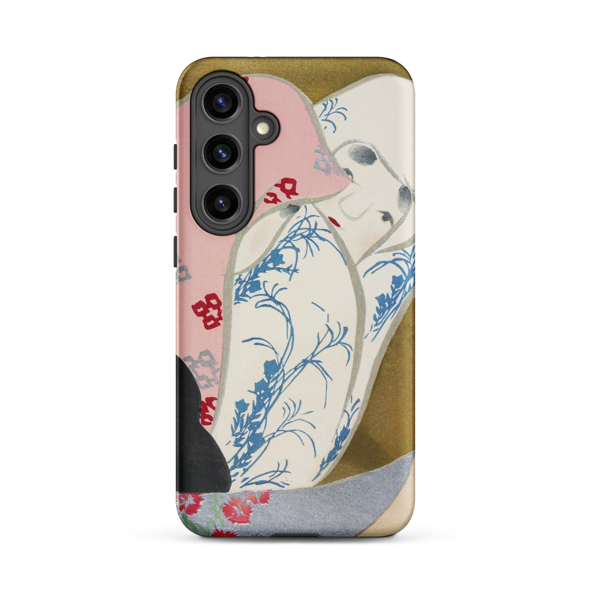 Girl in Fan Kamisaka Sekka Rinpa Art Samsung Case, Galaxy S24 Plus / Matte, Smartphone Case Artistic Print