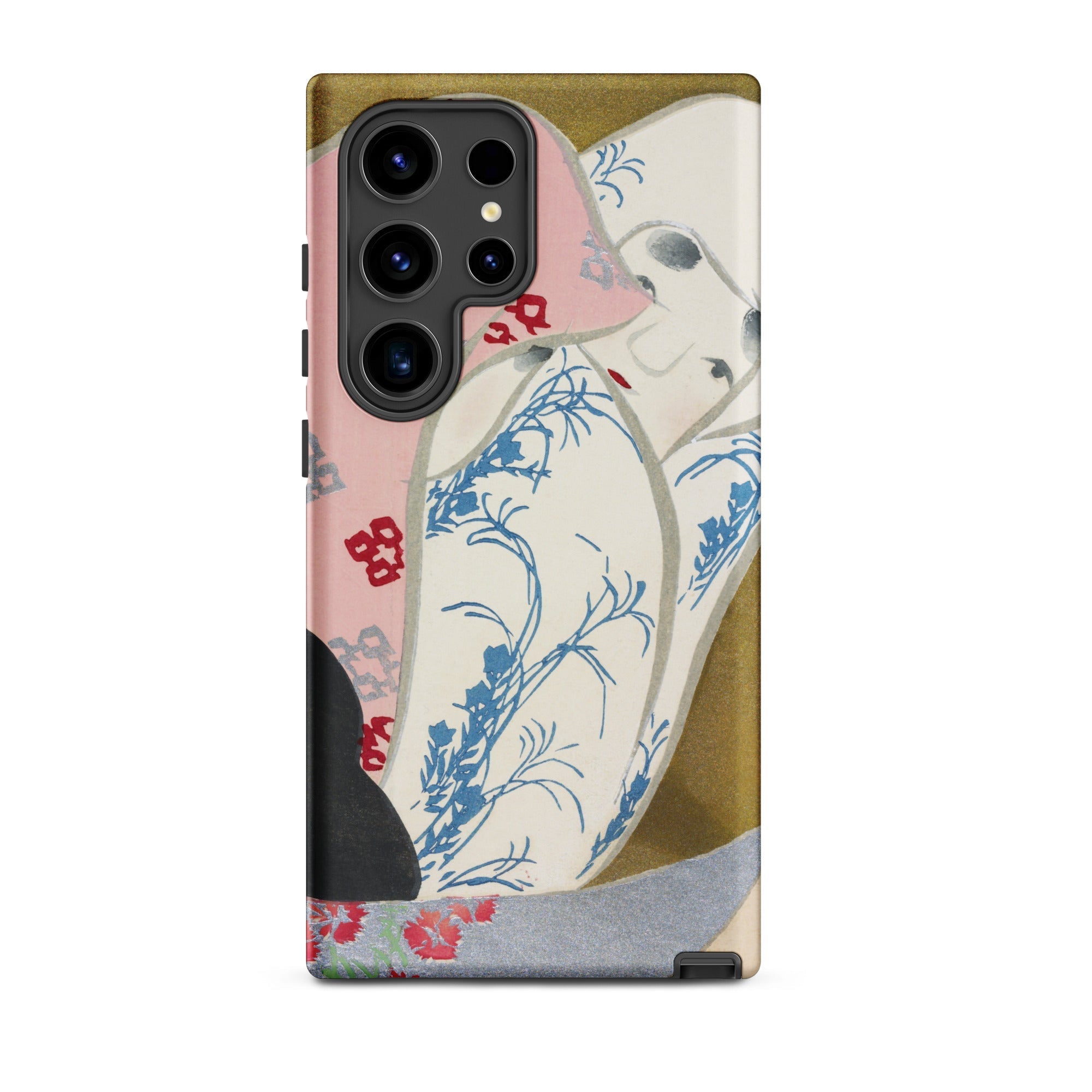 Girl in Fan Kamisaka Sekka Rinpa Art Samsung Case, Galaxy S24 Ultra / Matte, Smartphone Case Abstract Art Design Floral Patterns