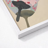 Girl in Fan - Kamisaka Sekka Meiji Rinpa Art Print / Canvas Framed Stylized Black Silhouette Traditional Japanese, Avant-garde Flair, Prints