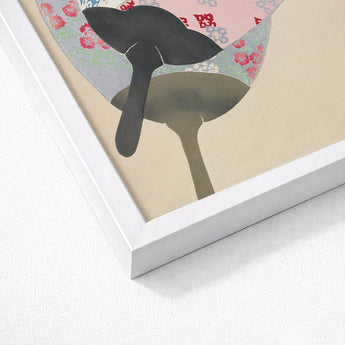 Girl in Fan - Kamisaka Sekka Meiji Rinpa Art Print / Canvas Framed Stylized Black Silhouette Traditional Japanese, Avant-garde Flair, Prints
