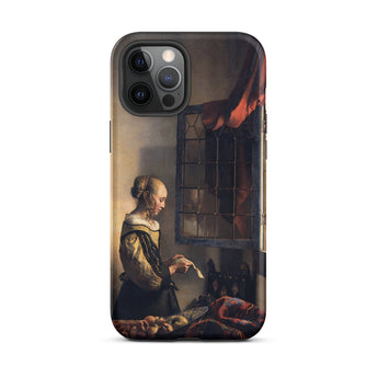 Girl Reading Letter - Johannes Vermeer Phone Case Iphone 12 Pro Max / Matte Phone Case Painting Woman Letter Window Johannes Vermeer Iphone