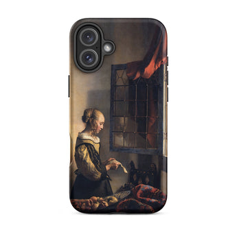Girl Reading Letter - Johannes Vermeer Phone Case Iphone 16 Plus / Matte Phone Case Vermeer Painting Johannes Iphone Case, Girl Reading