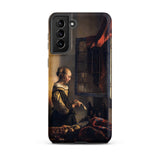 Girl Reading Letter - Johannes Vermeer Phone Case Samsung Galaxy S21 Plus / Matte Black Phone Case Reproduction Vermeer’s Girl Pearl Woman