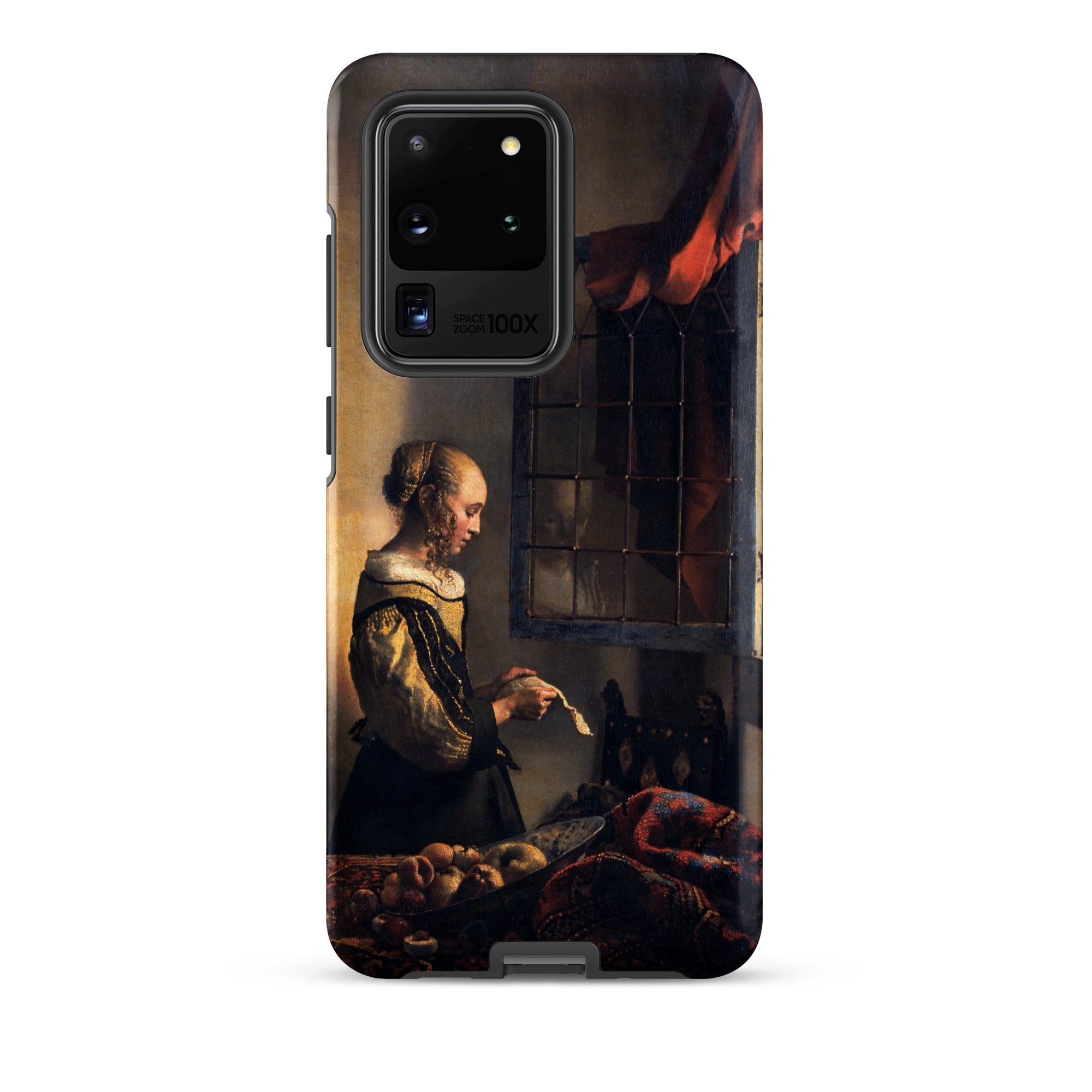 Girl Reading Letter Johannes Vermeer Samsung Case, Galaxy S20 Ultra / Matte, Black Smartphone Case Classical Painting Woman