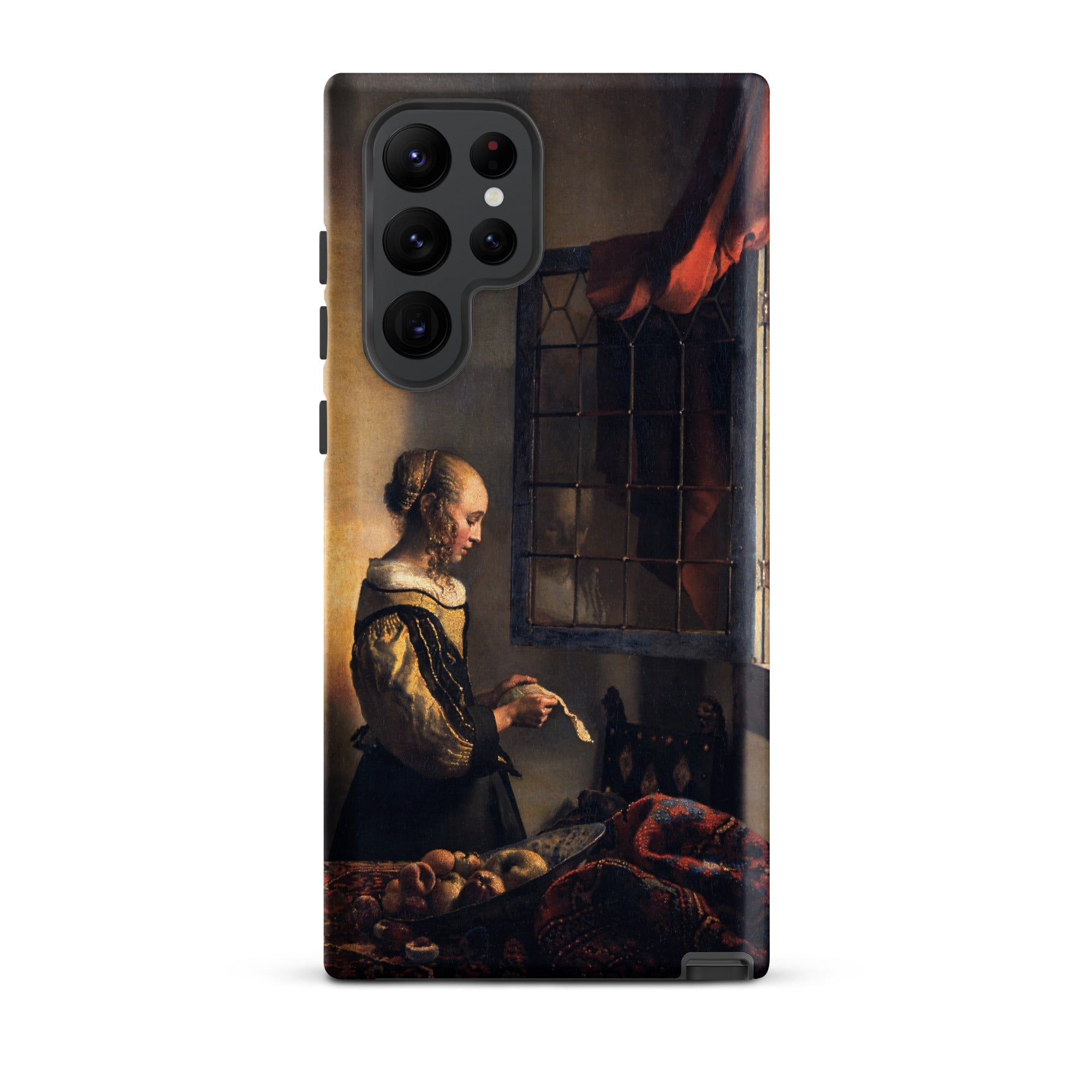Girl Reading Letter Johannes Vermeer Samsung Case, Galaxy S22 Ultra / Matte, Smartphone Case Classical Painting Woman Window