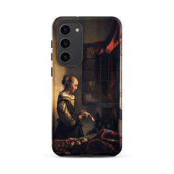 Girl Reading Letter - Johannes Vermeer Samsung Case, Galaxy S23 Plus / Matte, Black Smartphone Case Classical Painting Woman Letter Window