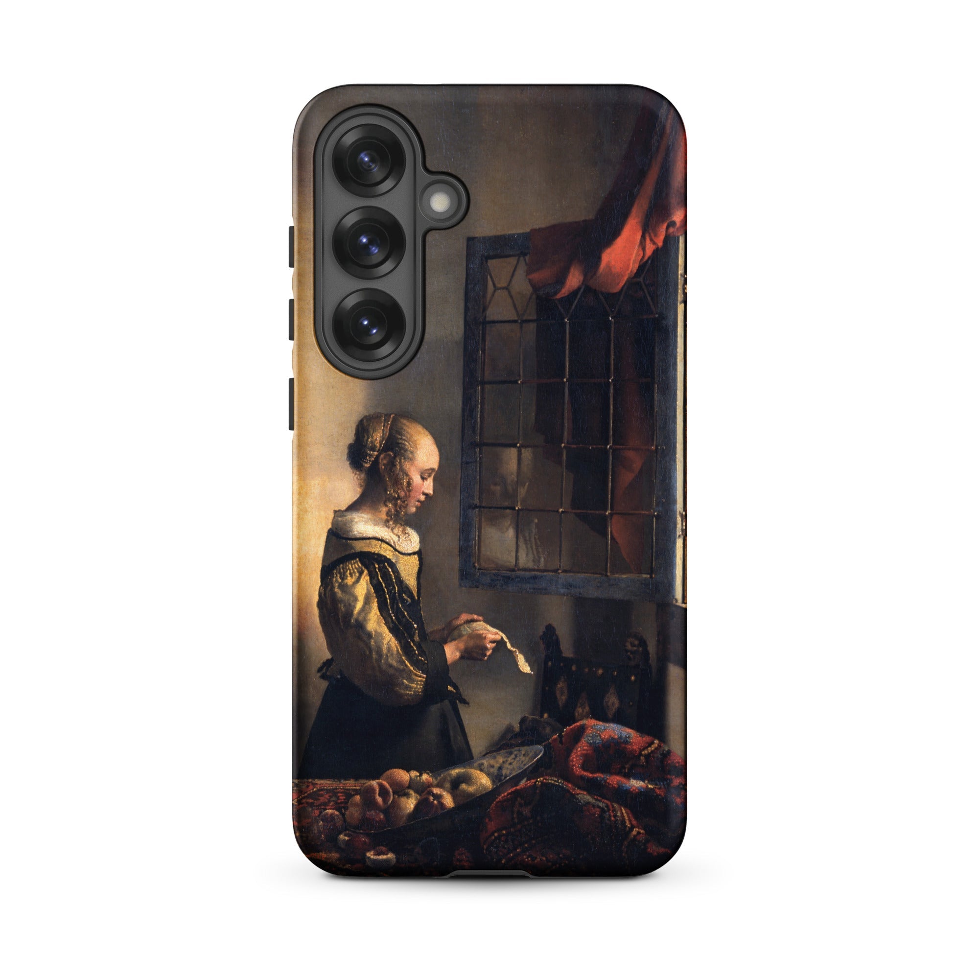 Girl Reading Letter Johannes Vermeer Samsung Case, Galaxy S25 Plus / Matte, Black Smartphone Case Classical Painting Woman Window