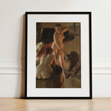 Girls from Dalarna Having a Bath - Anders Zorn Art Print / Canvas, 12x18’’ / 31x46cm / Black Frame / Matboard, Posters Prints & Visual