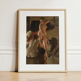 Girls from Dalarna Having a Bath - Anders Zorn Art Print / Canvas Framed Oil Painting Nude Woman Impressionistic Style Housed Anders Zorn,