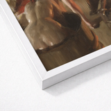 Girls from Dalarna Having a Bath - Anders Zorn Art Print / Canvas White Framed Painting Classical Nude Figure Warm Earth, Dim Timber