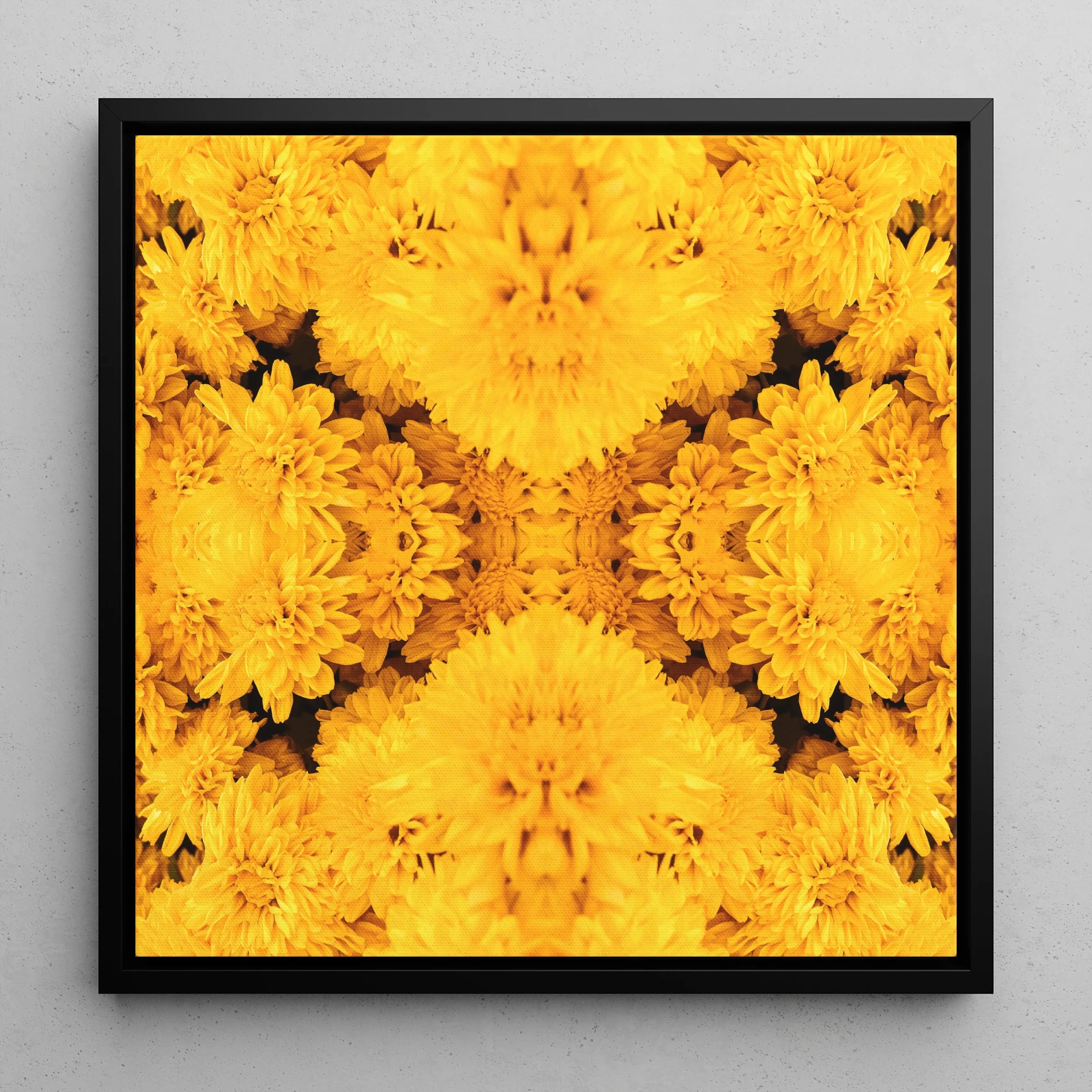 Gold Rush - Chrysanthemum Op Art Framed Canvas Posters Prints & Visual Artwork