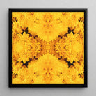 Gold Rush - Chrysanthemum Op Art Framed Canvas