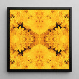 Gold Rush - Chrysanthemum Op Art Print / Canvas, 12x12’’ / 31x31cm / Black Frame, Posters Prints & Visual Artwork, Toby Leon