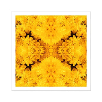Gold Rush - Chrysanthemum Op Art Print / Canvas, Behold Gold Rush, Entrancing Floral Symphony, Trippy Chrysanthemum Art