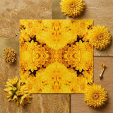 Gold Rush - Chrysanthemum Op Art Print / Canvas Vibrant Yellow Chrysanthemum Floral Print Square Canvas Behold Gold Rush, Entrancing