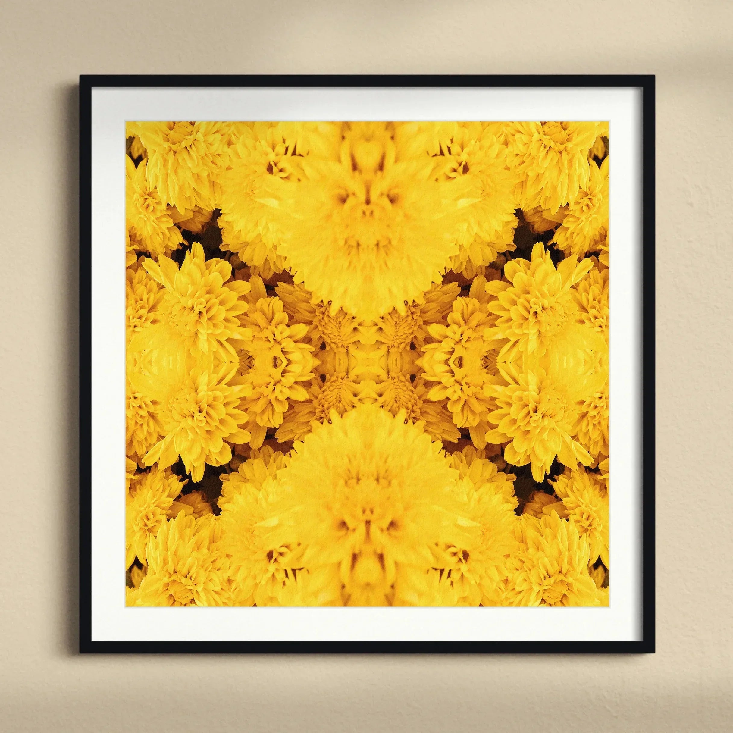 Gold Rush - Chrysanthemum Op Art Print