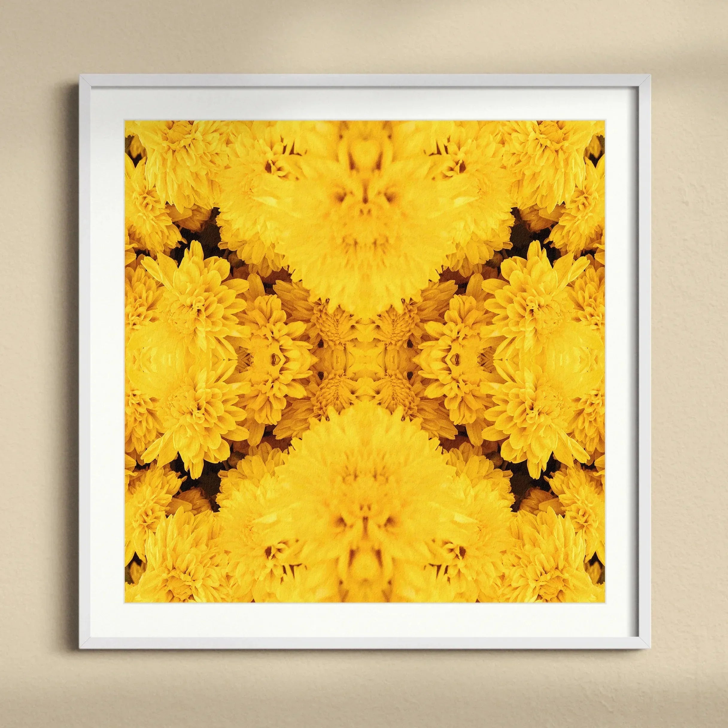 Gold Rush - Chrysanthemum Op Art Print