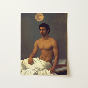 Gold Star - Gay Indian Neoclassical Art Print / Canvas, 12x16’’ / 31x41cm / Unframed / no Border, Posters Prints & Visual Artwork, Toby Leon